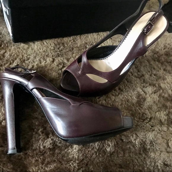 Emporio Armani platform heels in burgundy size 37 - Picture 6 of 8